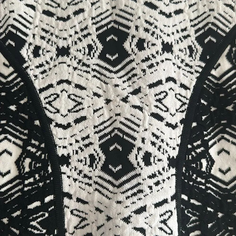 Parker Women’s Black & White Jacquard Fit & Flare Cocktail Holiday Dress Size XS - Picture 4 of 7